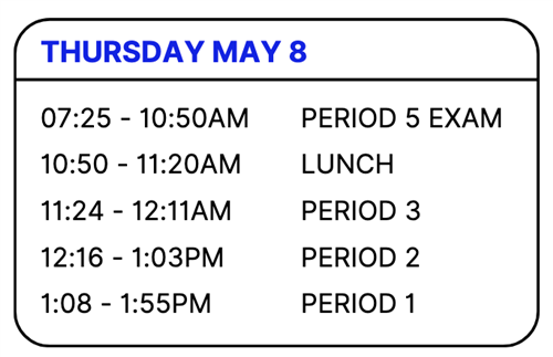 5/8/25 Bell Schedule
