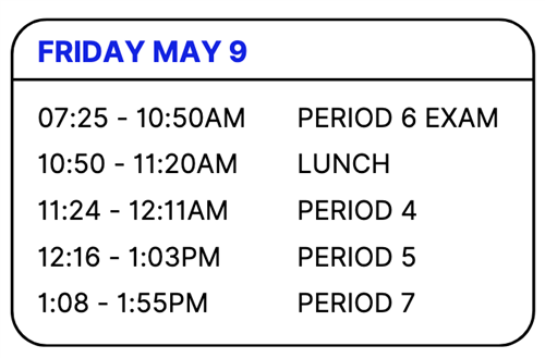 5-9-25 Bell Schedule