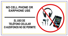  NO Mobile Phones nor Headphones Poster