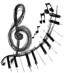 Treble Clef with Piano and Eighth Notes 