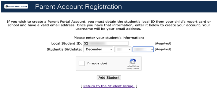 ENTER THE STUDENT ID