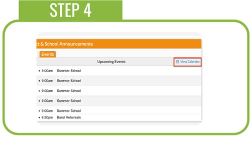 Hover over an event to view a tooltip, which contains the event's description, if one was added upon creating the event.
