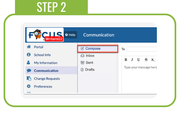 CLICK THE COMPOSE TAB.