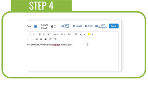 Complete composing your message and prepare to send the message or save it as draft again.
