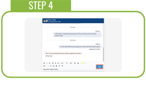 Click Send to send the message.