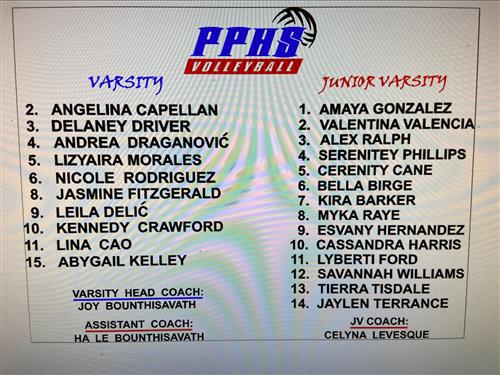 Varsity and JV Rosters