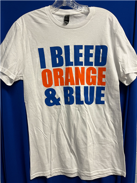 I Bleed Orange & Blue White T-Shirt