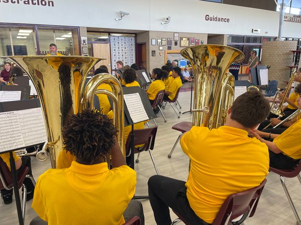  Band students practicing