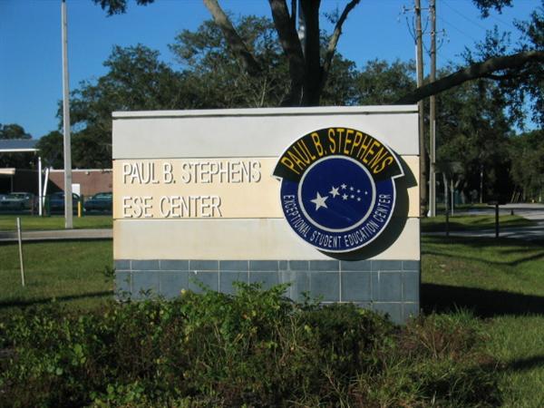 Paul B. Stephens School sign