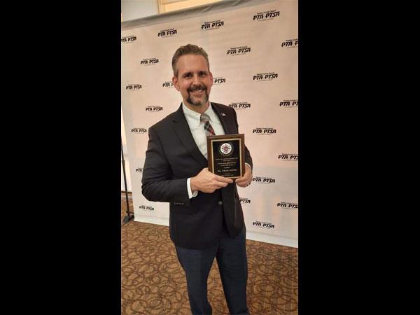 Assistant Principal Christopher Settle of Dunedin High School was selected as Administrator of the Year by the Pinellas County Council Parent Teacher Association (PCCPTA) for his willingness to always go above and beyond for his students, parents, teachers and Dunedin High School.