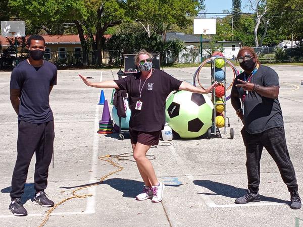 Educational Rap Artist Corey Thornton visited the staff at Frontier Elementary School. 