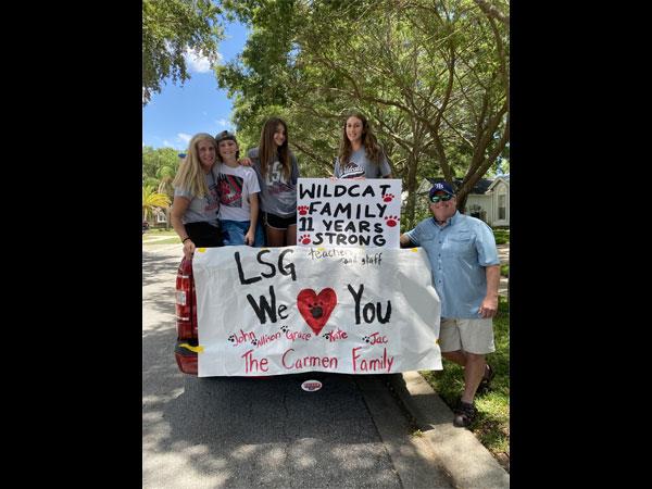 Lake St. George Elementary 1st grade teacher, Allison Carmen shows her Wildcat pride and celebrates the last day of school with her family.