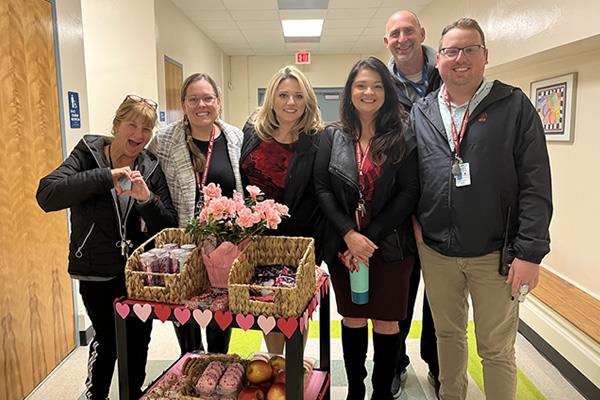 The Elisa Nelson Elementary 'Treat Train' went door to door to spread the love on Valentine's Day. 