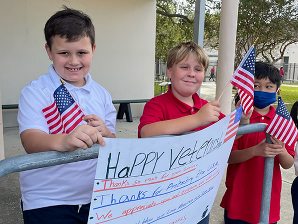 M.K. Rawlings Elementary students welcomed Veterans to the Veterans Day Celebration.