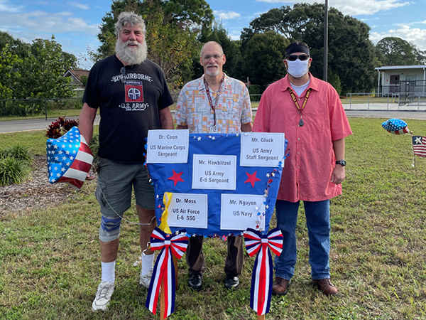 Seminole Middle School celebrated Veterans Day by creating displays for visiting veterans. 