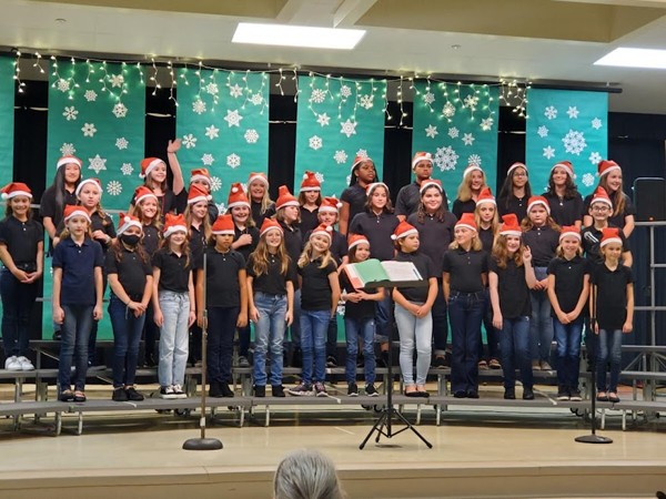 The Sunset Hills Elementary 4th and 5th Grade choirs along with Kindergarten and 5th grade students presented their annual Winter Concert in front of a standing-room only crowd. 