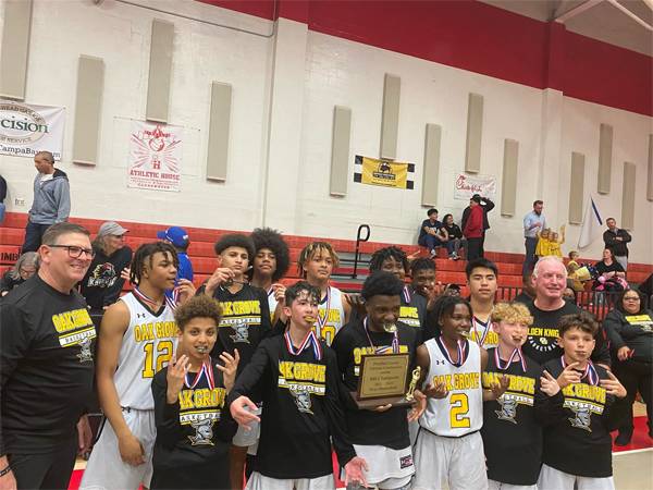 Oak Grove Middle defeated Safety Harbor Middle to win the PCAC Boys Middle School Basketball Championship!