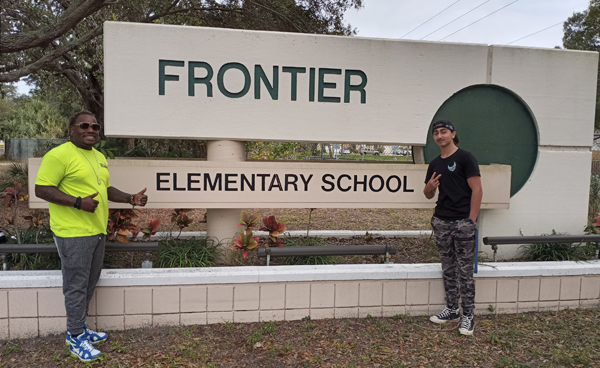 Educational Rap Artist Corey Thornton and Largo High School student, Gilad Melamed visited Frontier Elementary to motivate the students to stay in school.