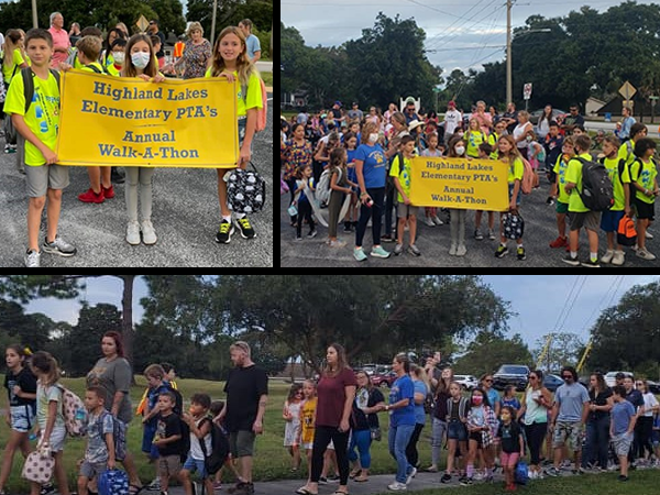 Highland Lakes Elementary participated in Walk to School Day. 