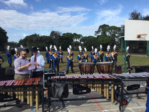 The Largo High School band performed at Frontier Elementary School for Veterans Day. 