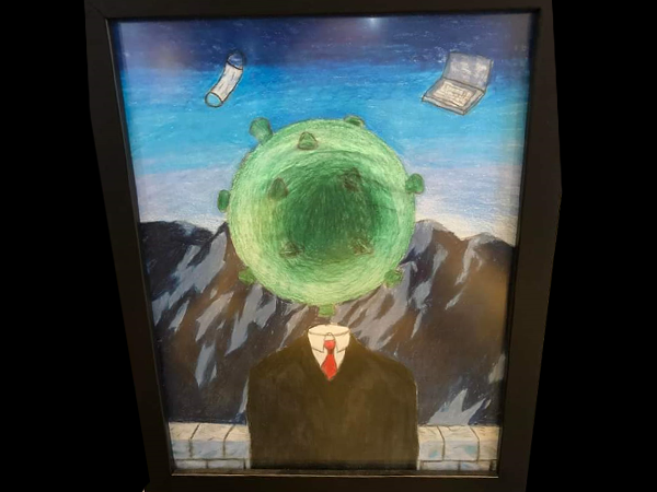 Largo Middle student, Satori Sampson's artwork titled Quarantine was selected for display at the Dali Art Museum. 