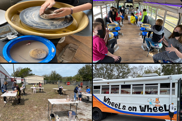 The Pottery Wheel Bus made a stop at  Kings Highway Elementary.