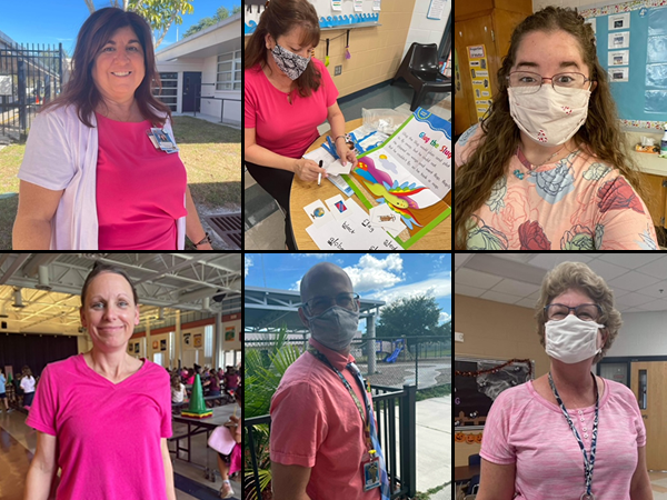 Starkey Elementary staff wore pink for breast cancer awareness month.