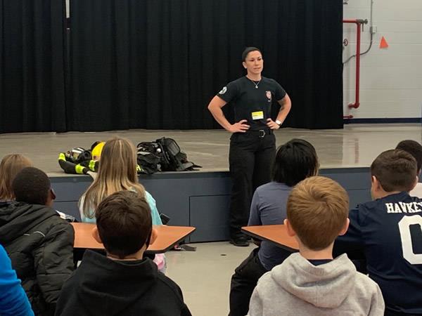 Plumb Elementary had a visit from a Largo Firefighter during the Great American Teach In.