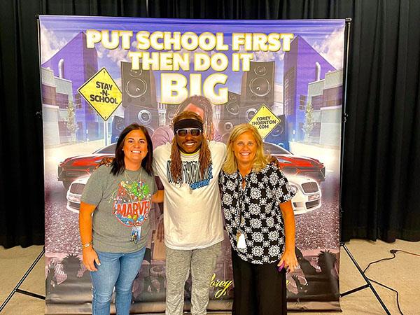 Educational Rap Artist Corey Thornton preformed a concert at Plumb Elementary school for the staff and students.