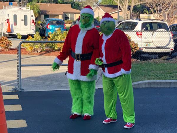 M.K. Rawlings Elementary was visited by two Grinch's spreading holiday cheer.