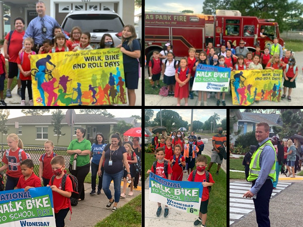 M.K. Rawlings Elementary held their National Walk to School Day