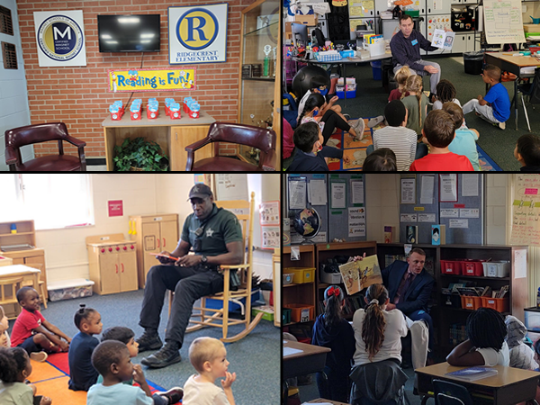 Ridgecrest Elementary hosted several prominent men from the community as part of their  Read Across America “Real Men Do Read” campaign.