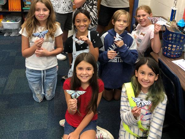 San Jose Elementary Art Club is UP and SOARING AGAIN with Origami Butterflies.