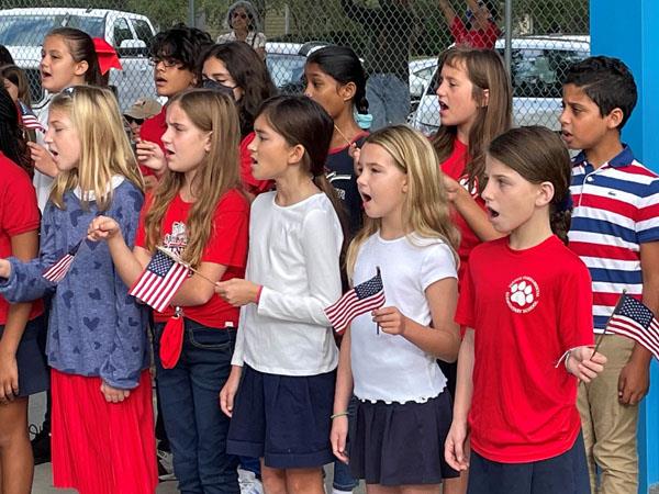 Tarpon Springs Fundamental students sang a tribute song to thank Veterans on Veterans Day.