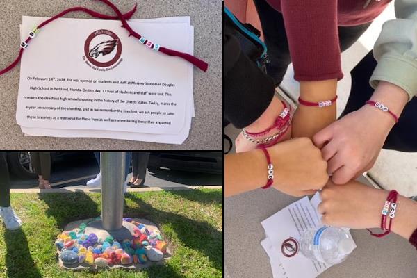 Several students from the Tarpon Springs High SAVE Club and Live Free Club united to spread positivity and awareness across campus. 