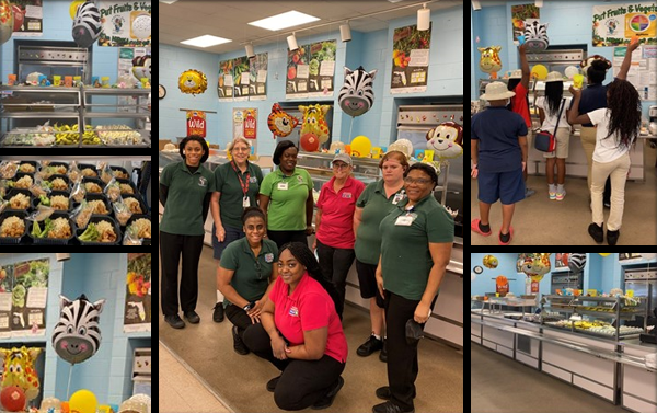 Bay Point Elementary cafeteria staff are Wild About School Lunch during National School Lunch Week.