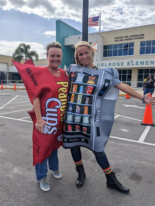 Teachers Showing Off Their Costumes at Trunk-or-Treat