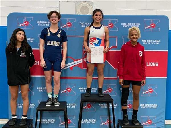 Congratulations to Aryana Leverock, the first ever district champion for Girls' Wrestling!