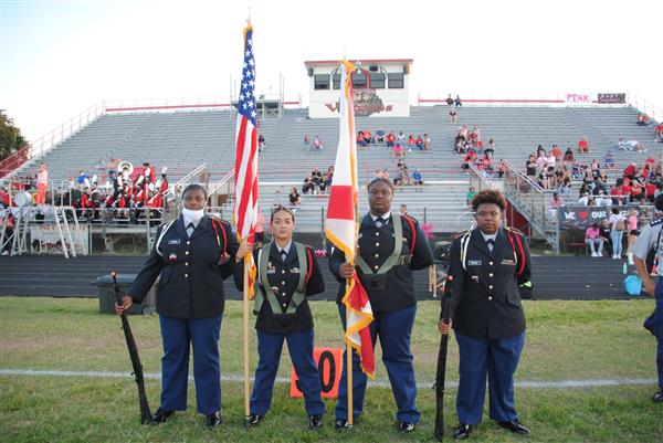 Four students from Northeast HS JROTC SAI