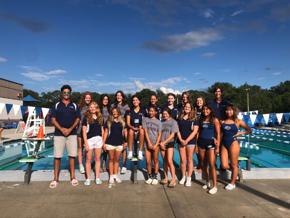 Palm Harbor University High Girls Swim team receive the PCAC Runner-Up title.