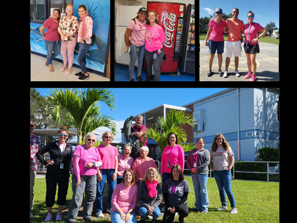 Azalea Elementary staff goes pink for breast cancer awareness month. 