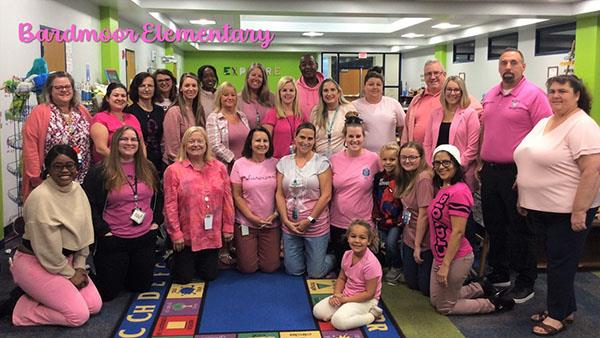 Bardmoor Elementary goes pink for breast cancer awareness month.