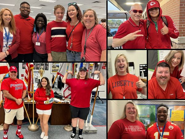 Hollins High goes red for Heart Disease Awareness day.