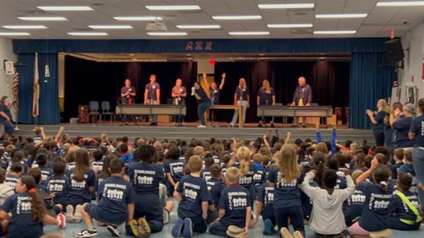 M.K. Rawlings Elementary shows their school spirit with a Pep Rally for the upcoming FAST testing. 