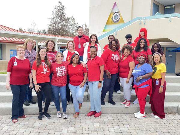 Douglas L. Jamerson Jr. Elementary wore red to support Heart Disease Awareness.