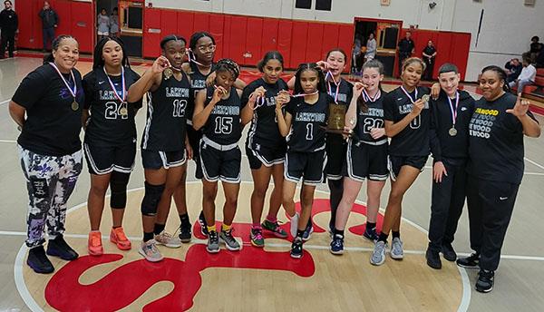 Lakewood High School Girls PCAC JV Basketball won the 2022 PCAC championship.