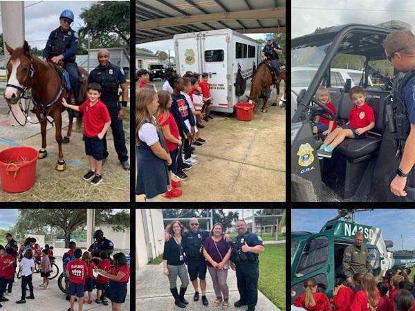 M.K. Rawlings Elementary had a visit from the Community Redevelopment Area Policing and K-9 unit at the Great American Teach In.