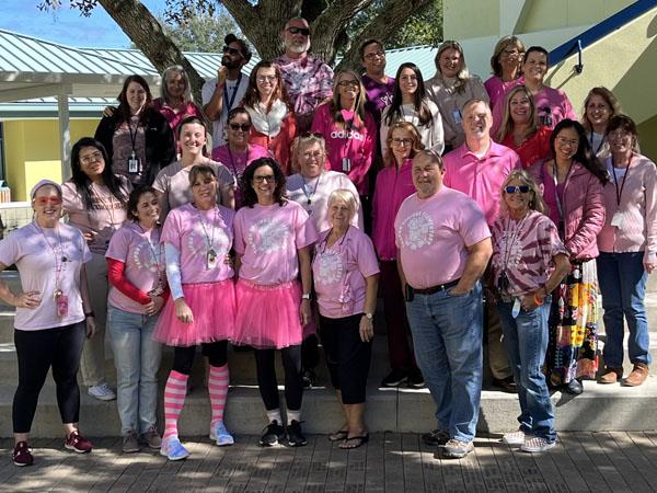 Tarpon Springs Elementary goes pink for breast cancer awareness month.