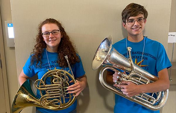 Dunedin Highland Middle School student Amelia Lane and Dunedin High School student Brenner Castleman were selected to perform in the Florida Bandmasters Association.