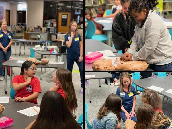 M.K. Rawlings Elementary Girlfriends group celebrates International Women’s Day today with Northside Hospital Nurses.  The students learned the basics of CPR and were able to have hands on practice. 